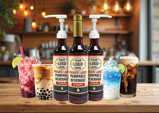 Private Label Pumpable Beverage Syrups for dirty sodas coffee boba tea